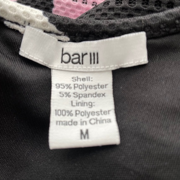 BAR III Women's Medium Perforated Mesh Black Pink Turquoise Sleeveless Crop Top - Picture 4 of 5